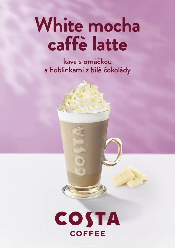 White mocha caffè latte: Ochutnejte sametově bílou hebkost