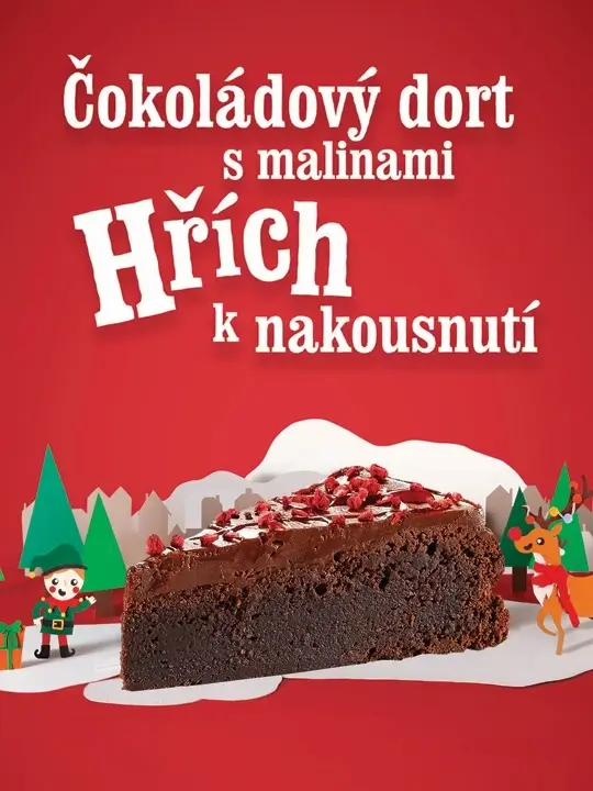 Čokoládový dort s&nbsp;malinami
