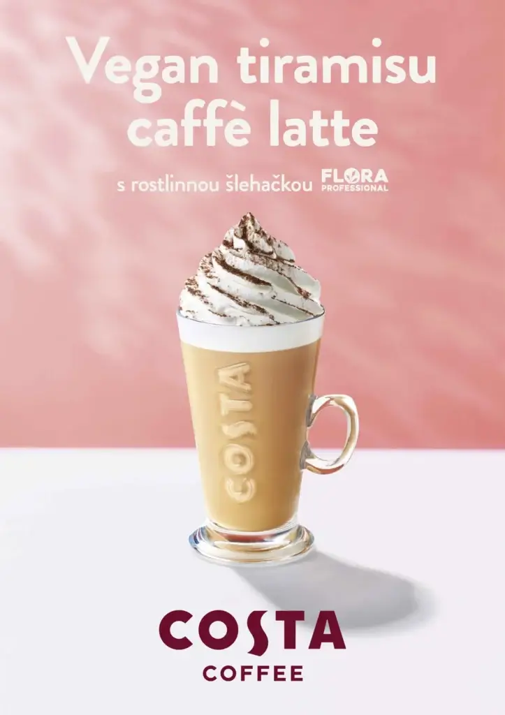 Vegan tiramisu caffe latte