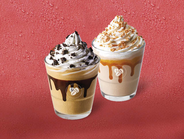 Salted Caramel Coffee Frappé a Brownie Coffee Frappé