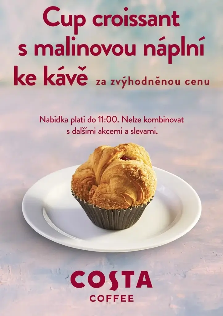 Začněte den sladce s Cup croissantem s malinovou náplní